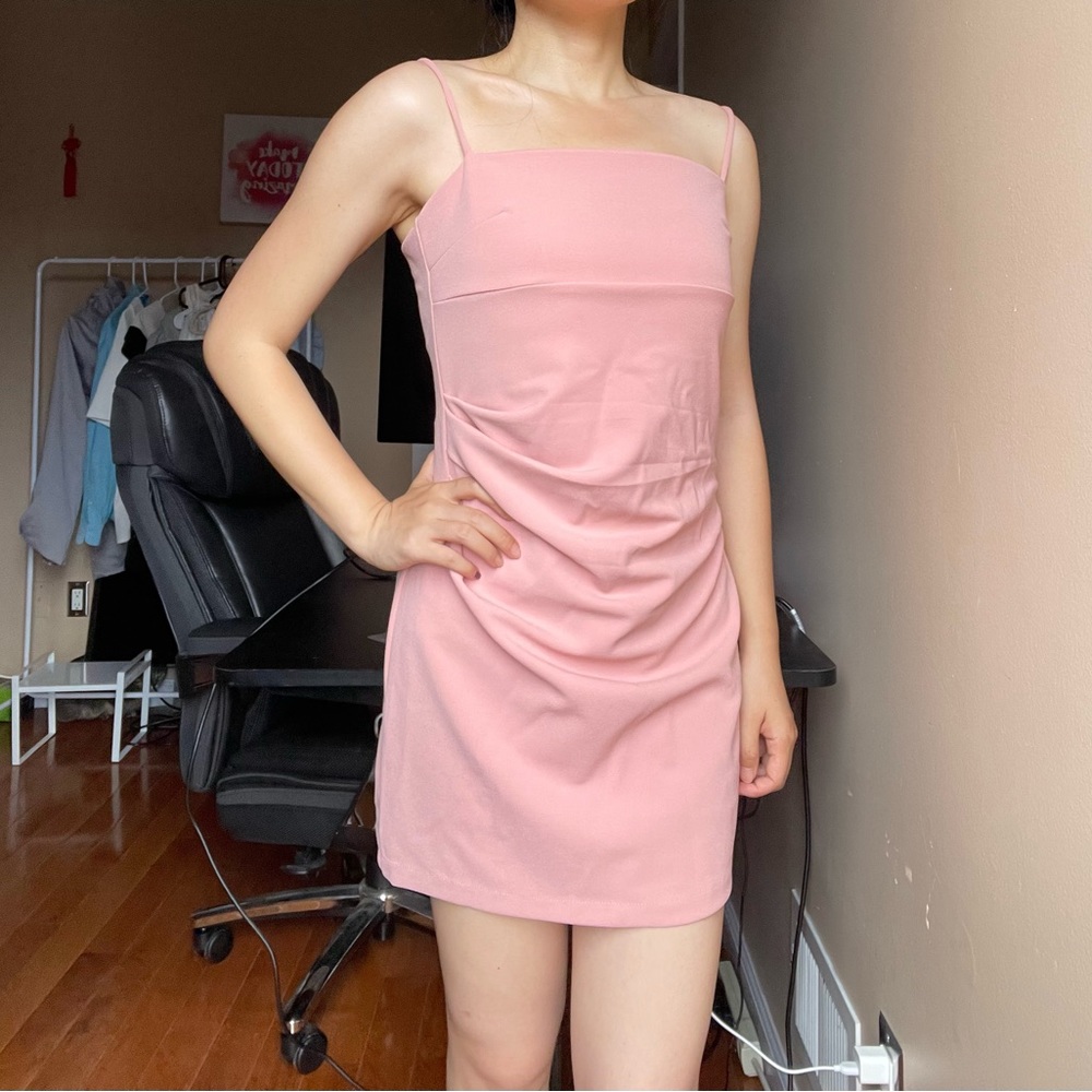 Sale by 9/30/2026- Women Pink Pleated Mini Dress Size S